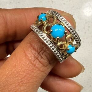 Genuine Sleeping Beauty Sterling Silver 925 Ring